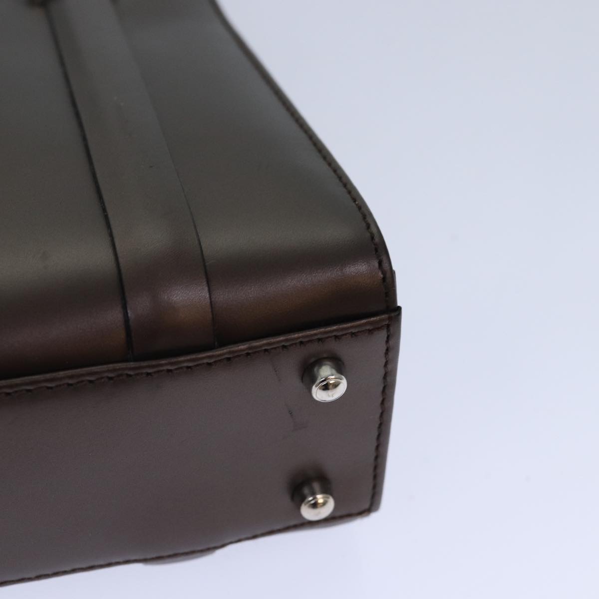 GUCCI Hand Bag Leather Brown Silver 007 2046 0268 85533