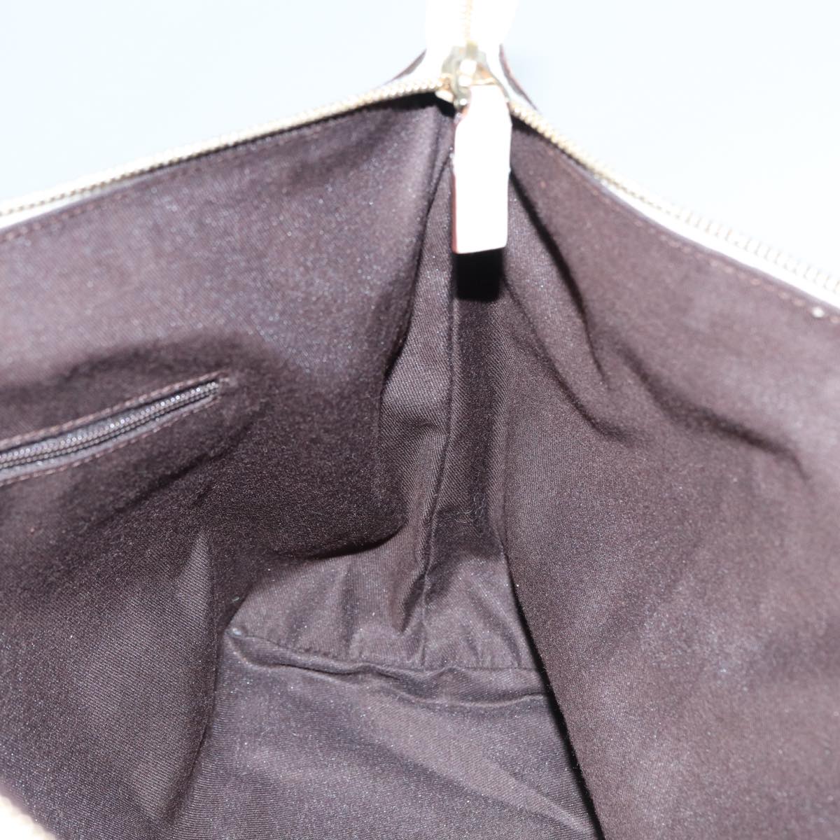 GUCCI GG Canvas Hand Bag Beige White gold 141470 85544