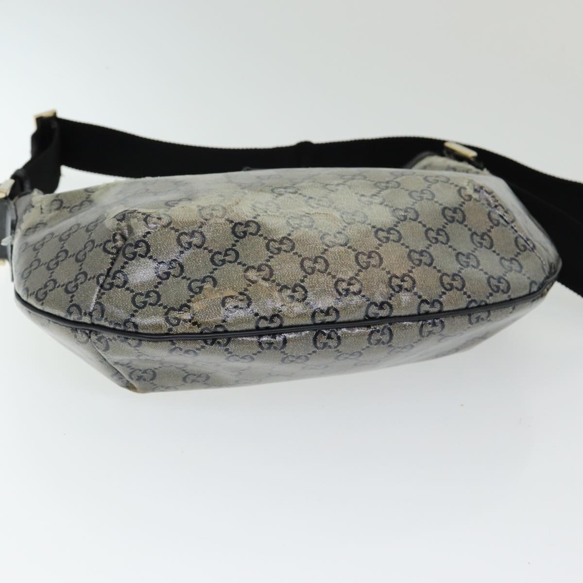 GUCCI GG Crystal Shoulder Bag Gold Navy 181092 85615
