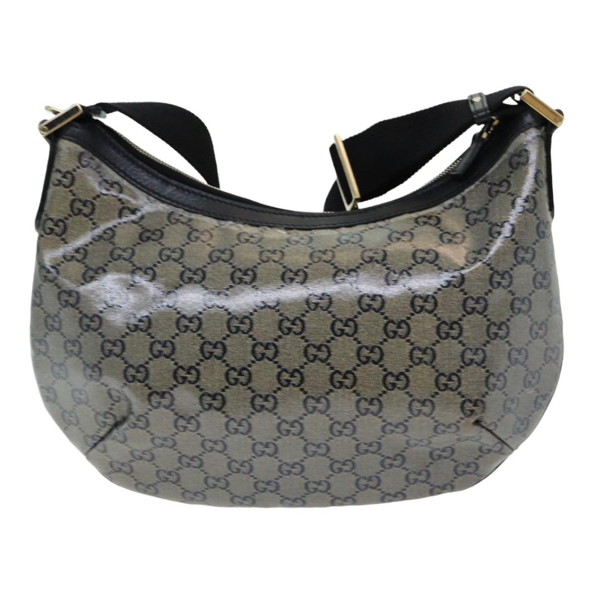 GUCCI GG Crystal Shoulder Bag Gold Navy 181092 85615