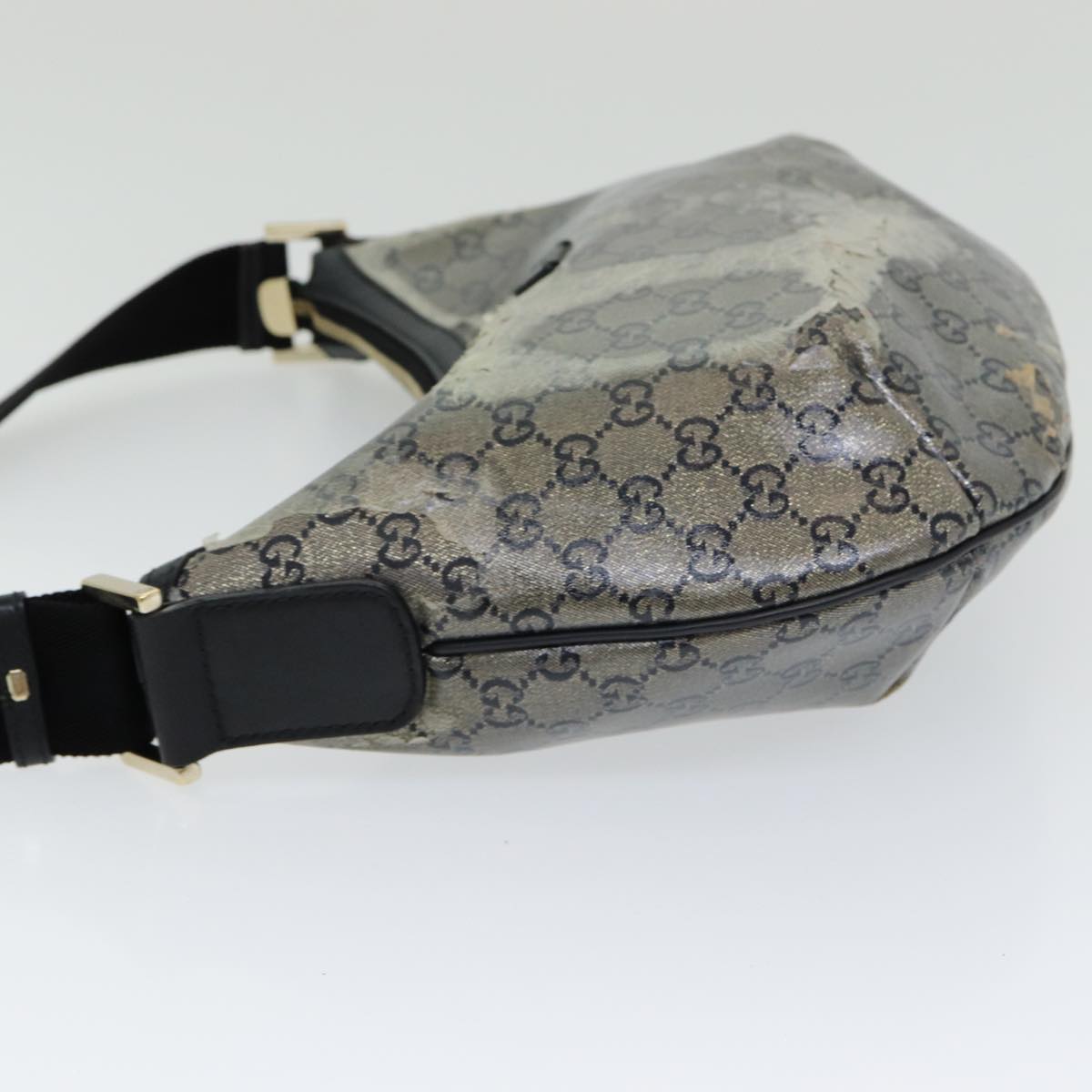 GUCCI GG Crystal Shoulder Bag Gold Navy 181092 85615