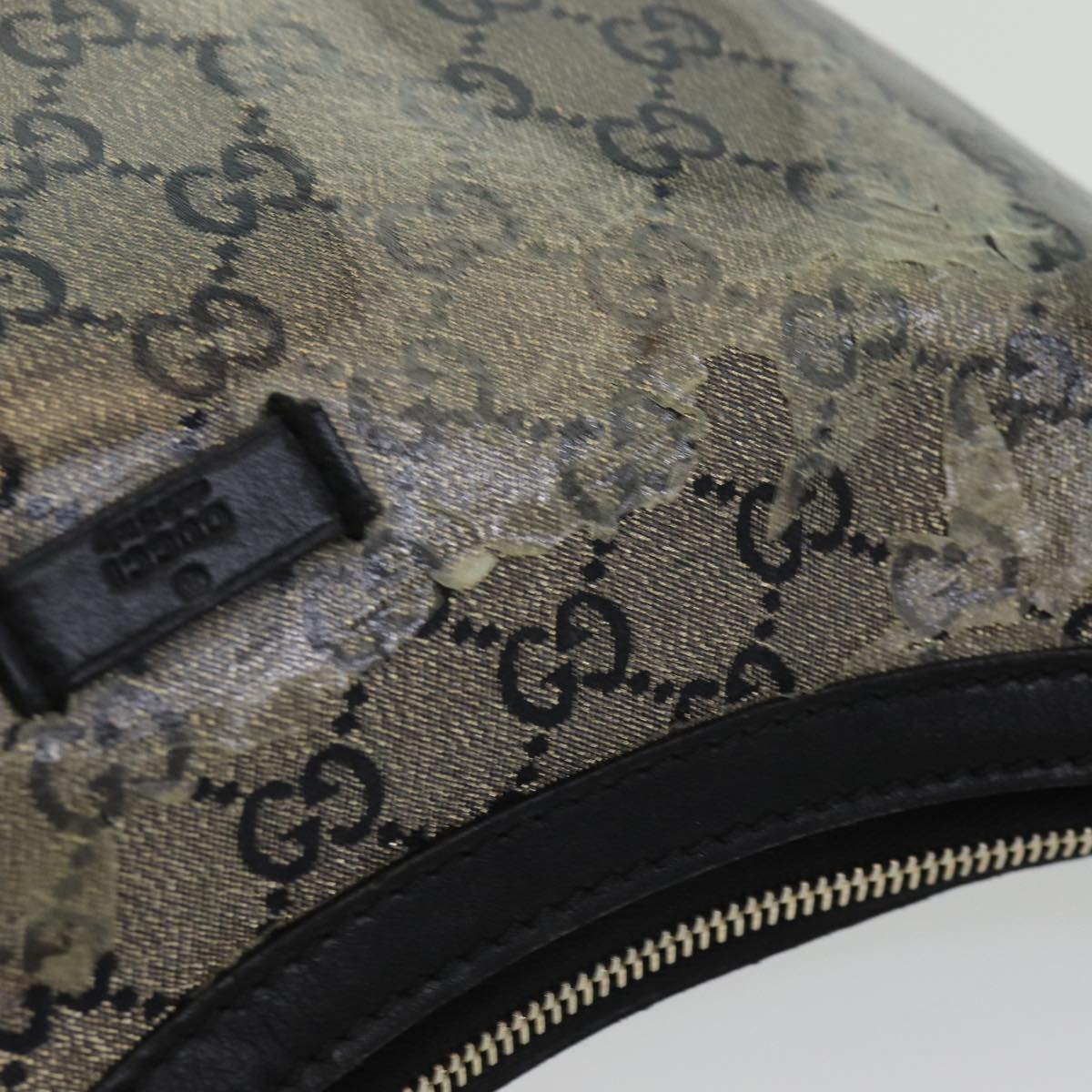GUCCI GG Crystal Shoulder Bag Gold Navy 181092 85615