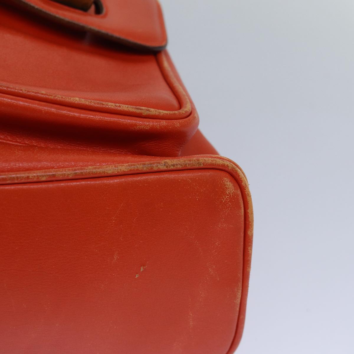 GUCCI Bamboo Backpack Leather Orange Gold 003 2058 0016 85617