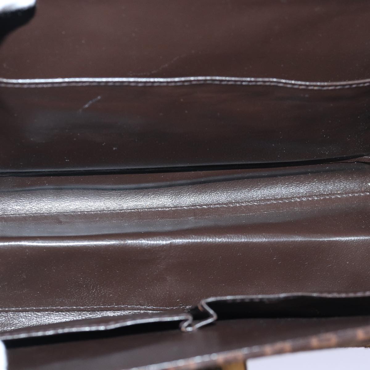 GUCCI Hand Bag Suede Brown Gold 85683