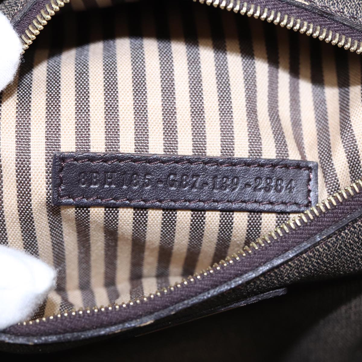 FENDI Zucca Canvas Tote Bag Brown Black gold 85703