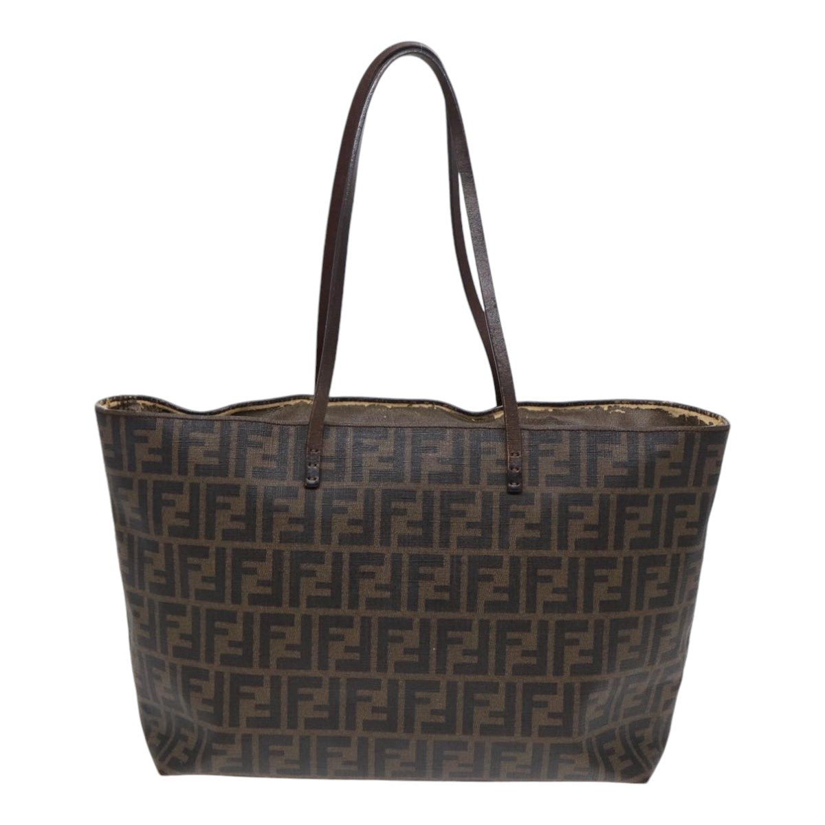 FENDI Zucca Canvas Tote Bag Brown Black gold 85703