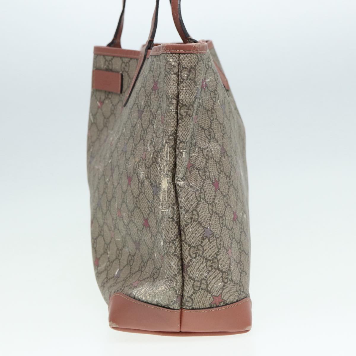 GUCCI GG Supreme Tote Bag Beige Pink Silver 309498 85716