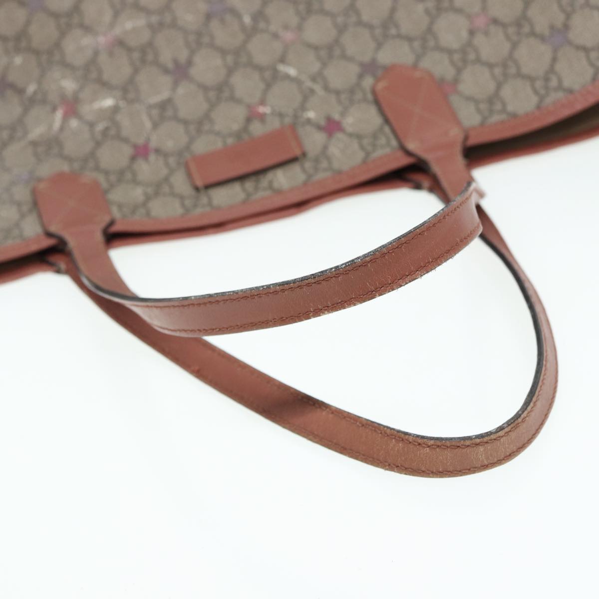 GUCCI GG Supreme Tote Bag Beige Pink Silver 309498 85716