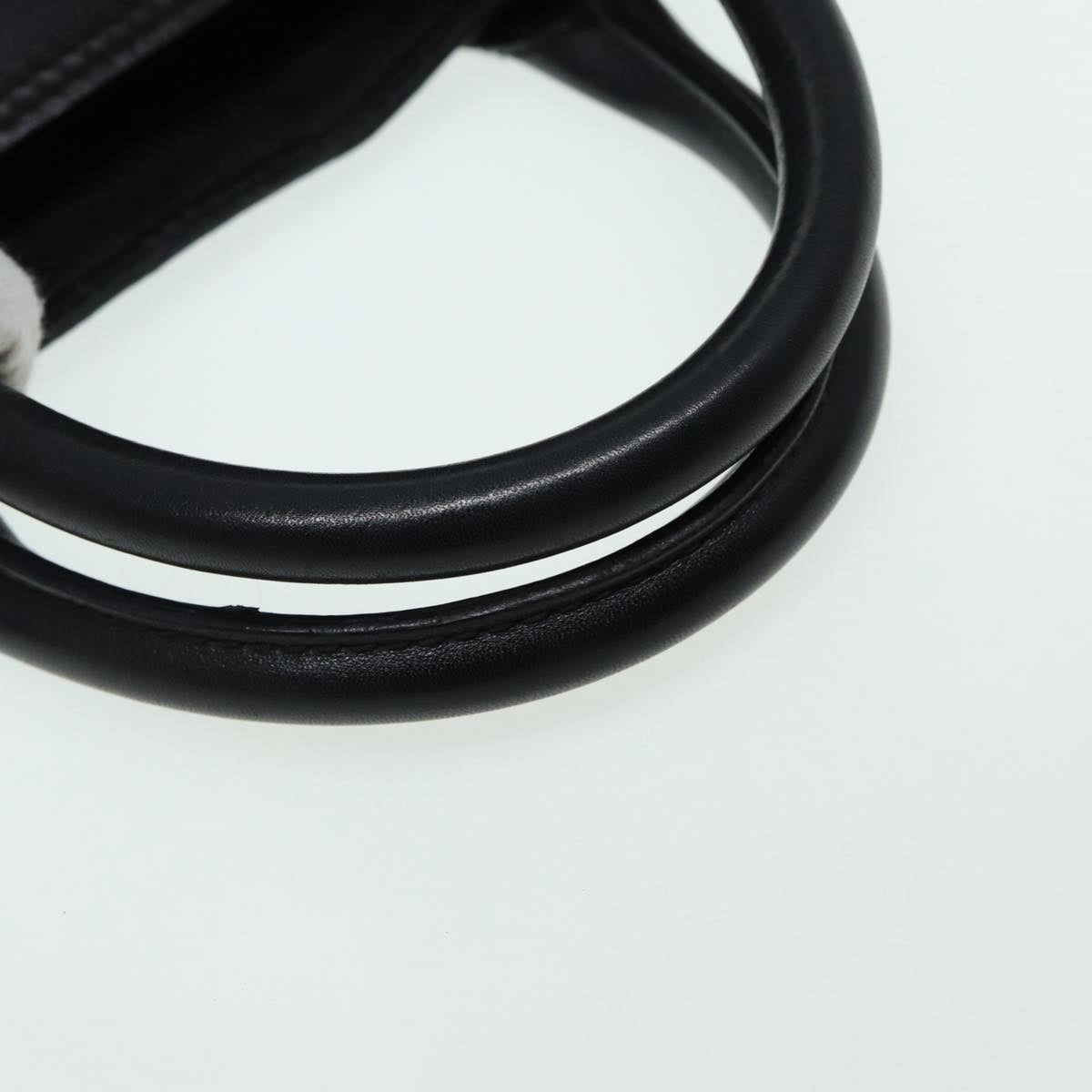 GUCCI Hand Bag Leather Black Silver 85832