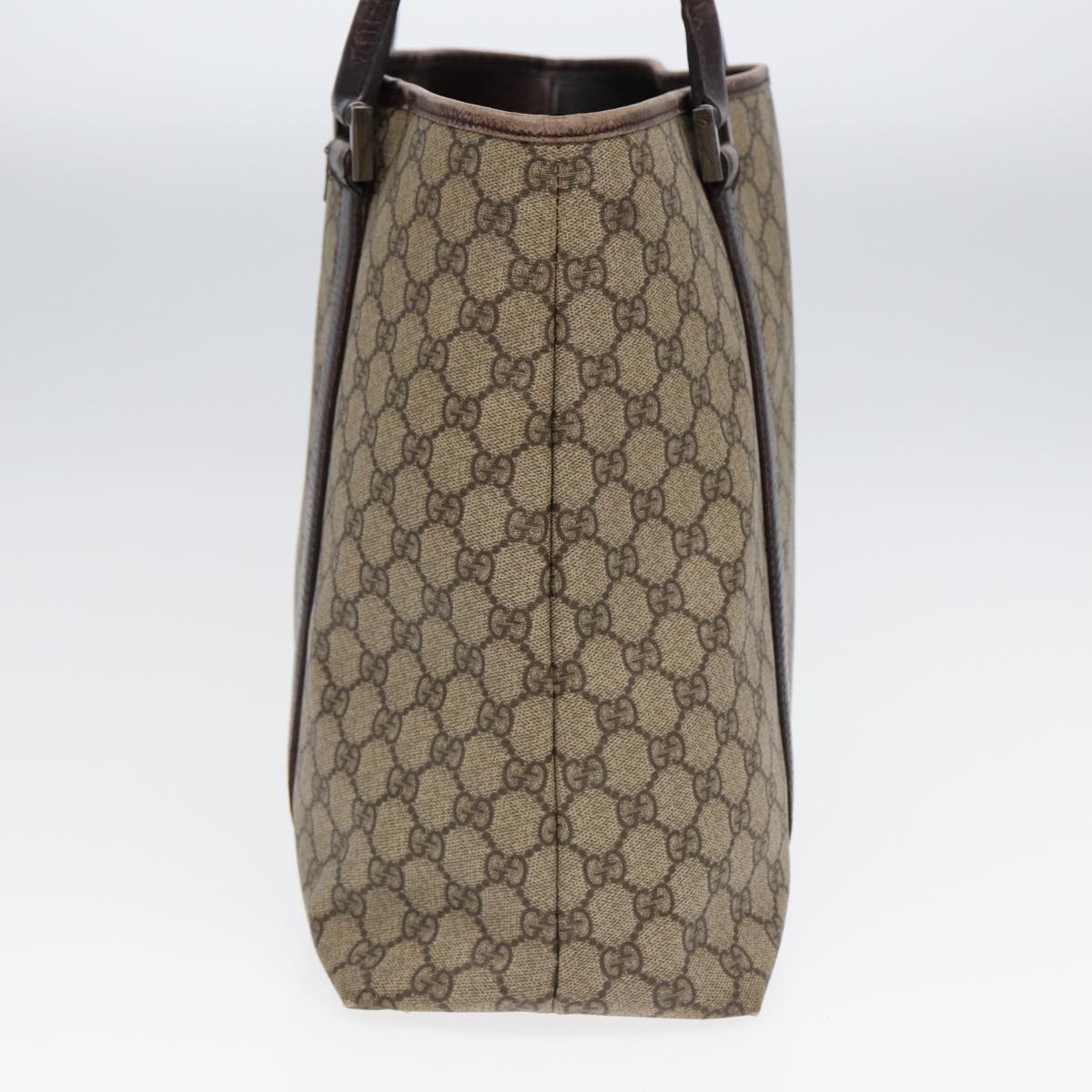 GUCCI GG Supreme Shoulder Bag Beige Silver 114288 85858