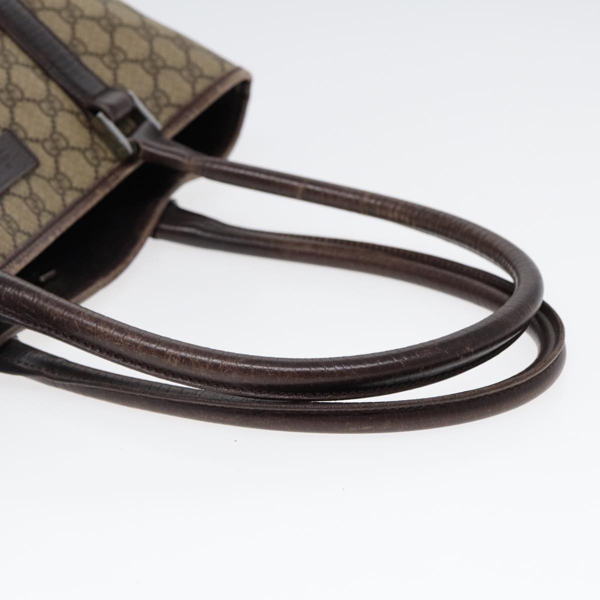 GUCCI GG Supreme Shoulder Bag Beige Silver 114288 85858