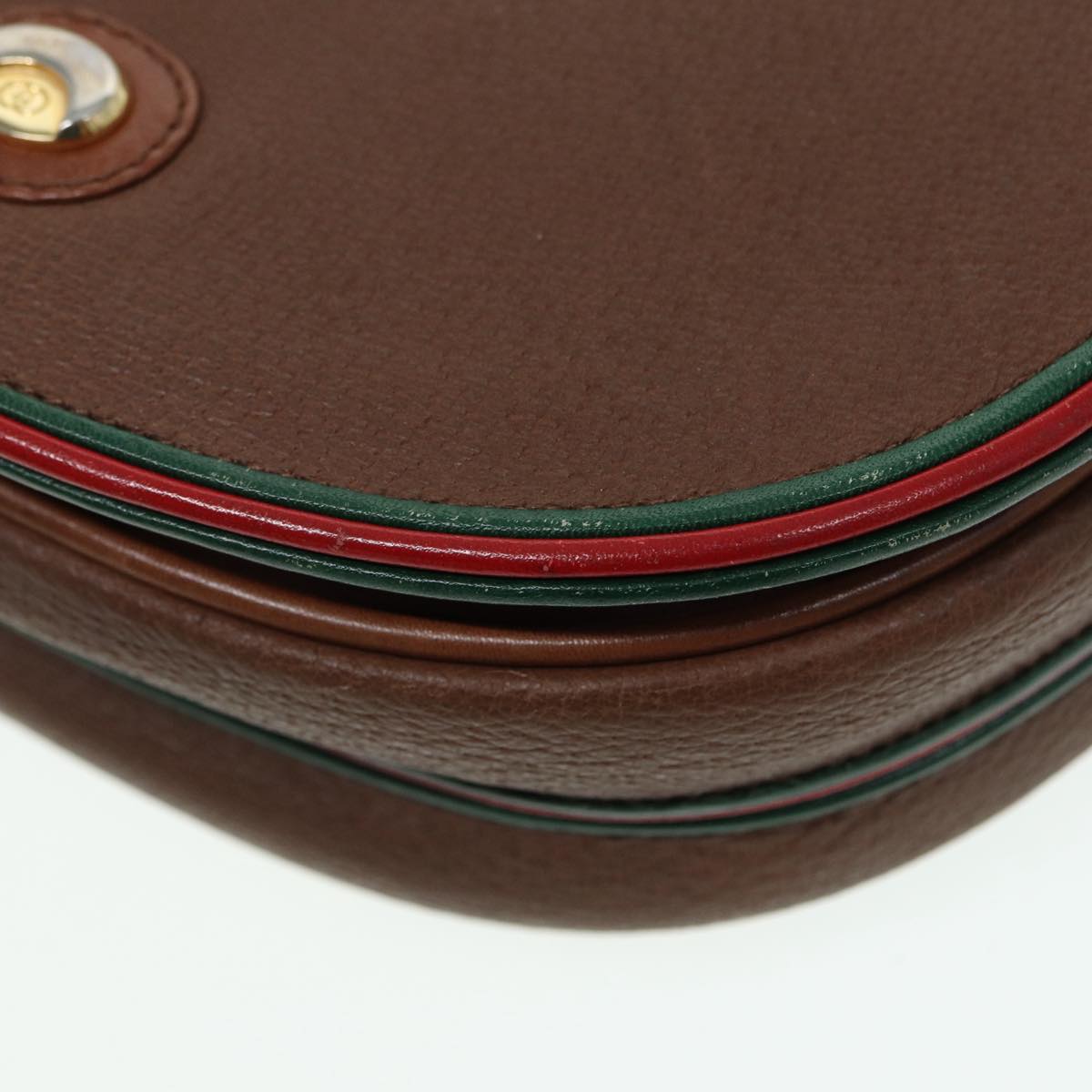 GUCCI Shoulder Bag Leather Brown Gold 001 261 1089 85976