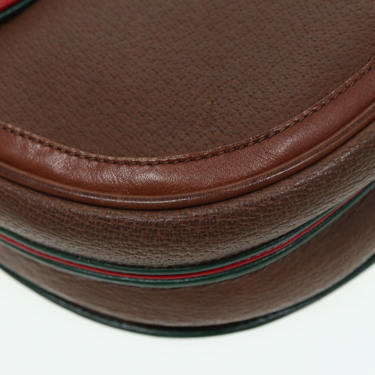 GUCCI Shoulder Bag Leather Brown Gold 001 261 1089 85976