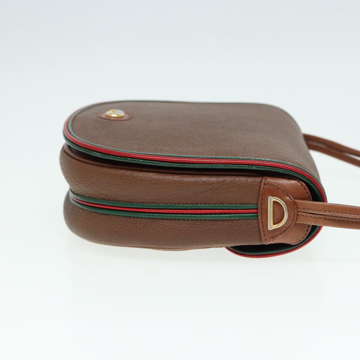 GUCCI Shoulder Bag Leather Brown Gold 001 261 1089 85976