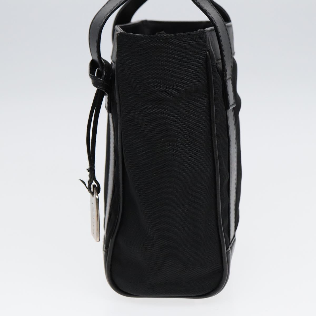 GUCCI Hand Bag Nylon Leather Black Silver 000 2854 0500 5 85984