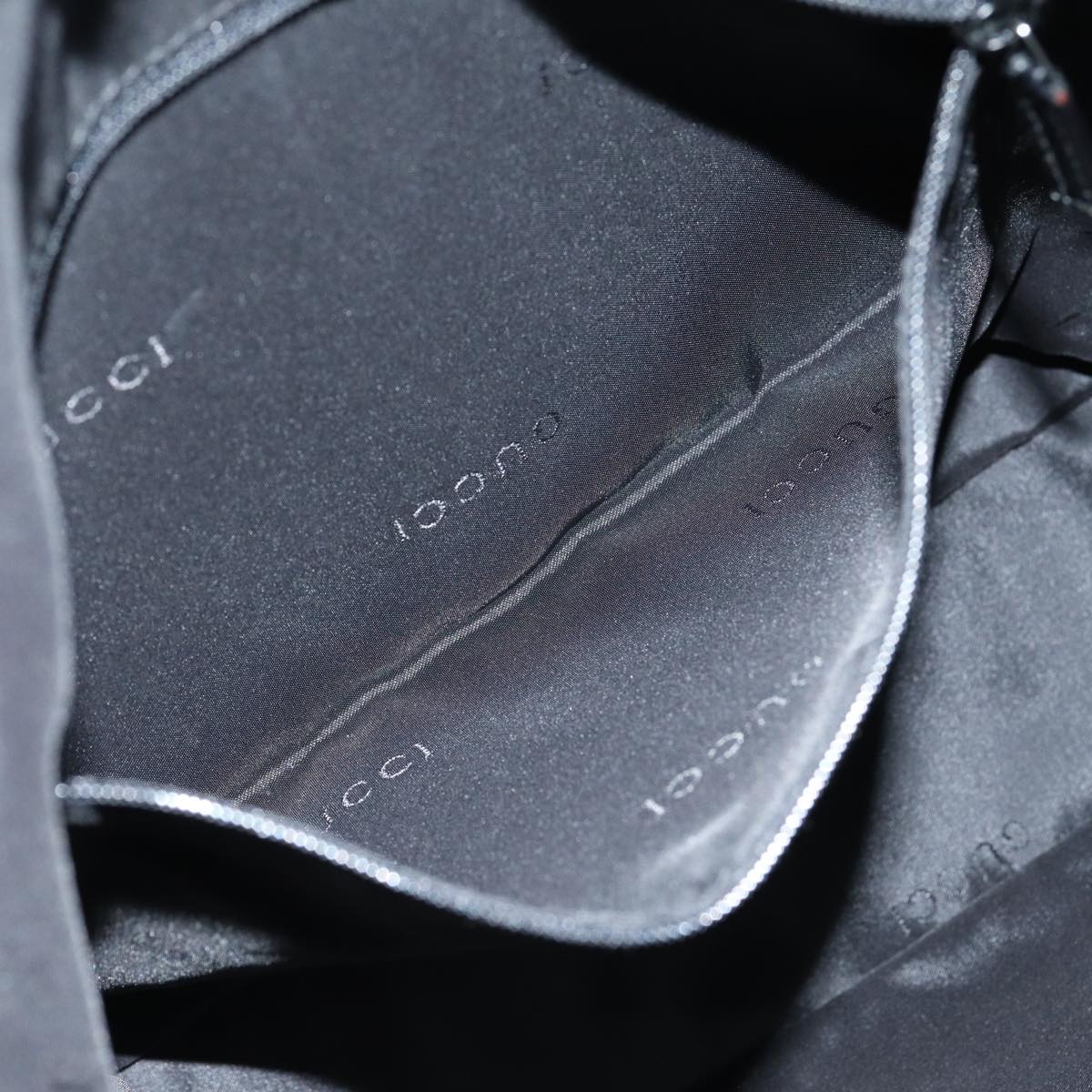 GUCCI Jackie Shoulder Bag Nylon Black Silver 001 3355 85992