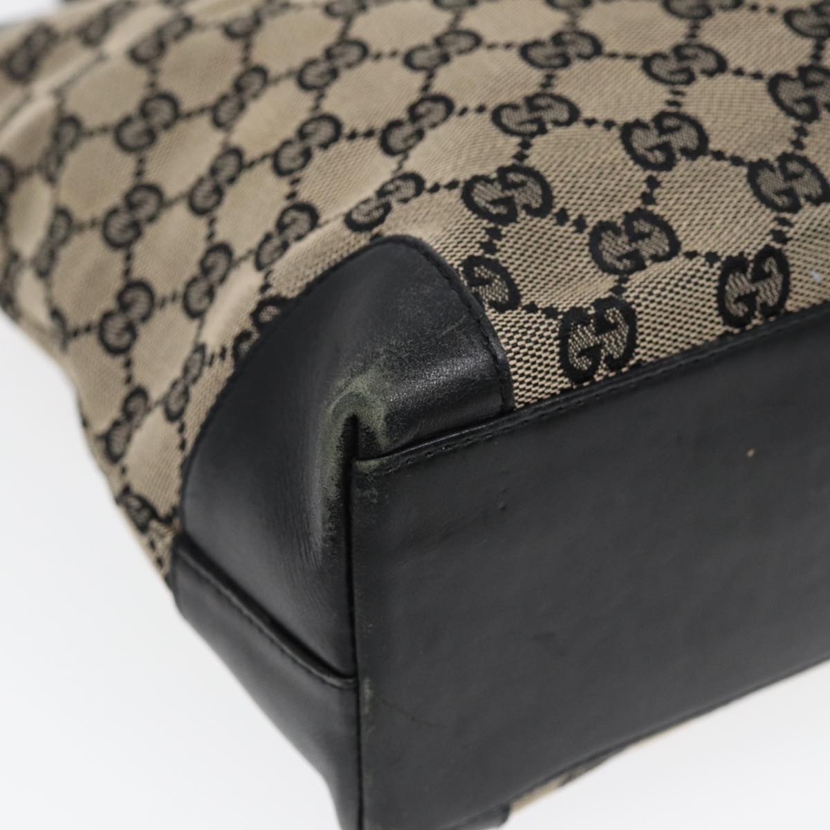 GUCCI GG Canvas Hand Bag Navy Gold 002 1119 85995