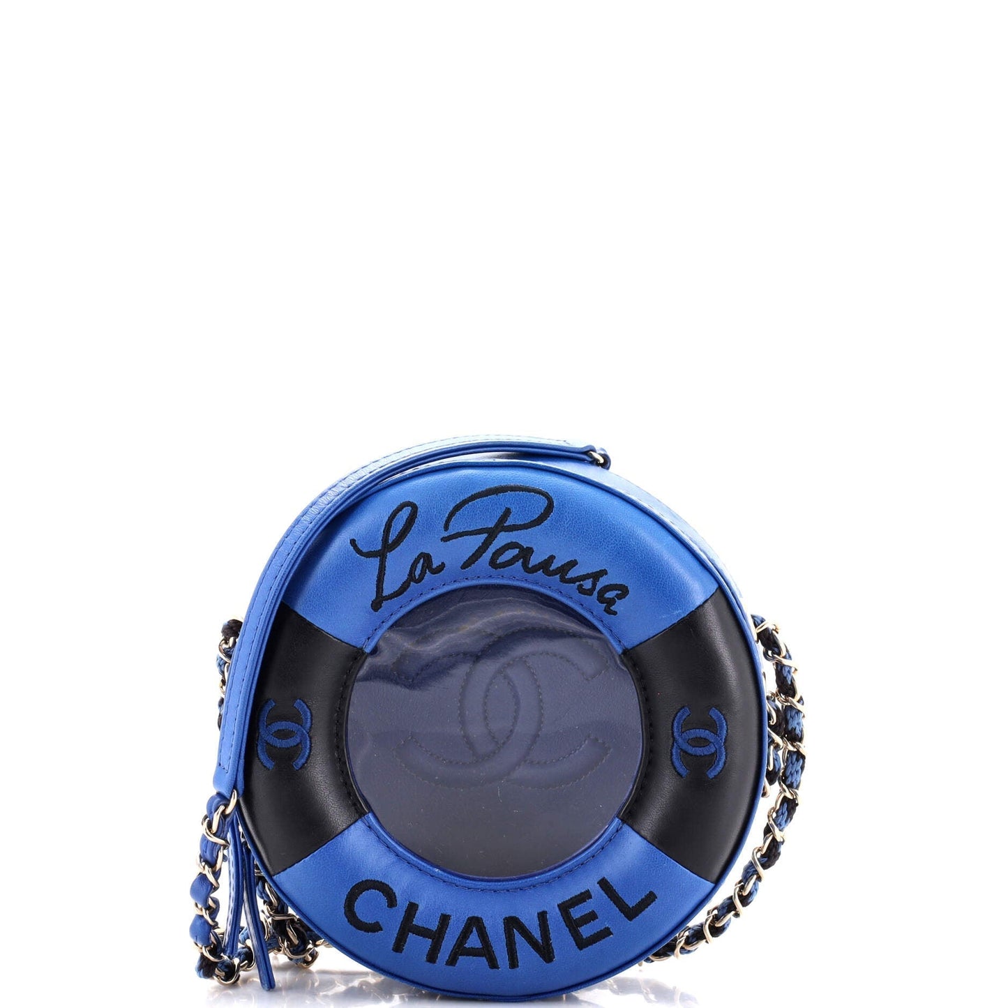 CHANEL Lifesaver Round Crossbody Bag Lambskin Small