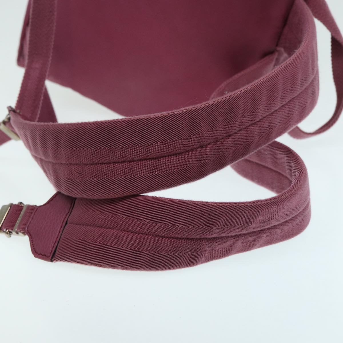 GUCCI GG Canvas Backpack Nylon Purple Silver 406361 86158