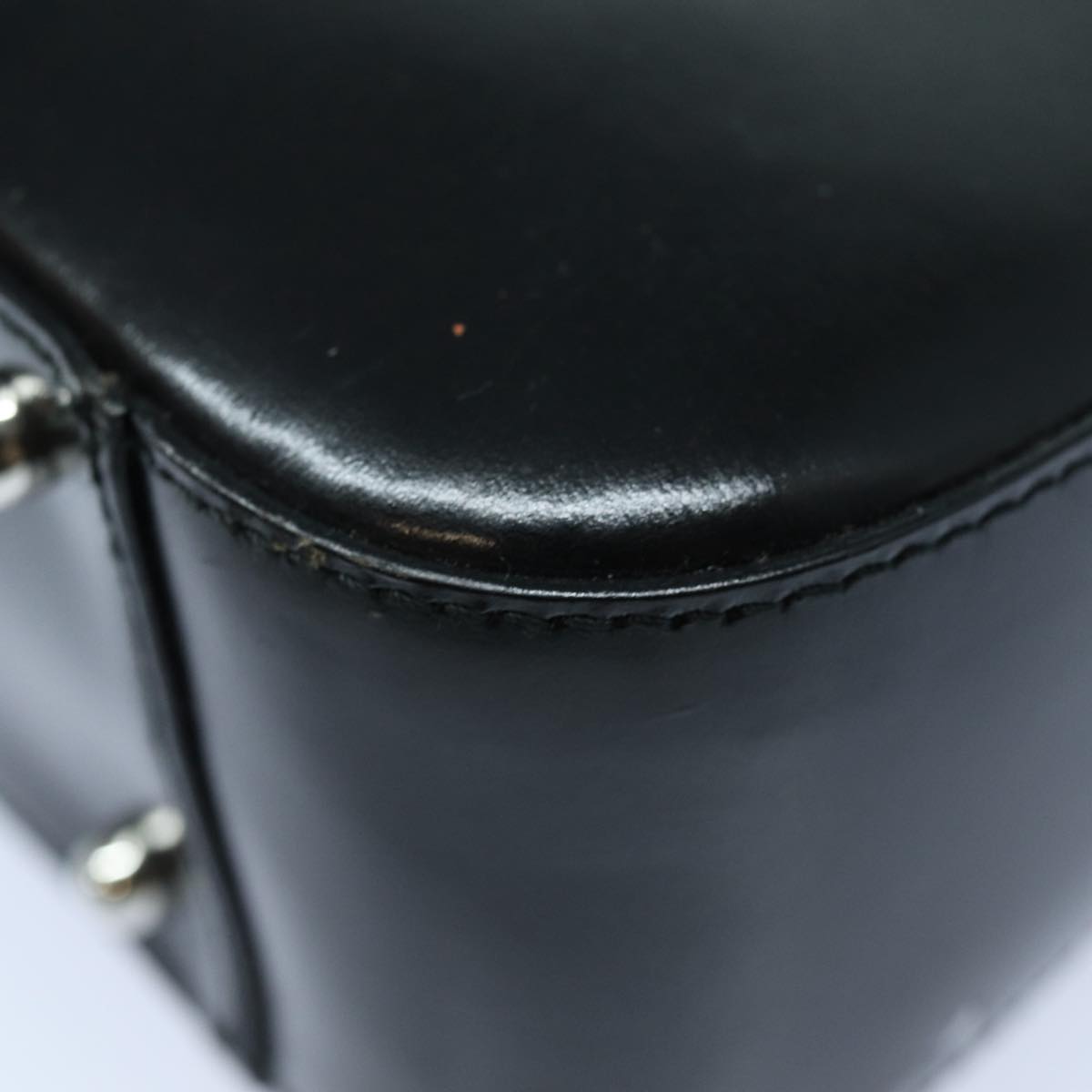GUCCI Hand Bag Enamel 2way Black Silver 000 2858 0308 5 86179