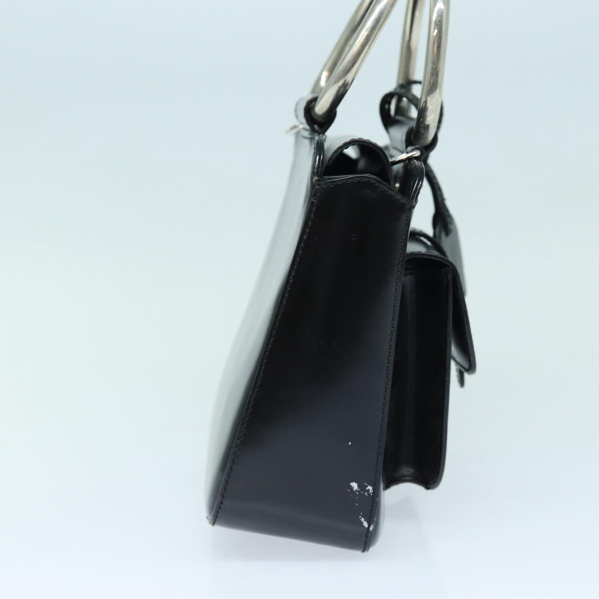 GUCCI Hand Bag Enamel 2way Black Silver 000 2858 0308 5 86179