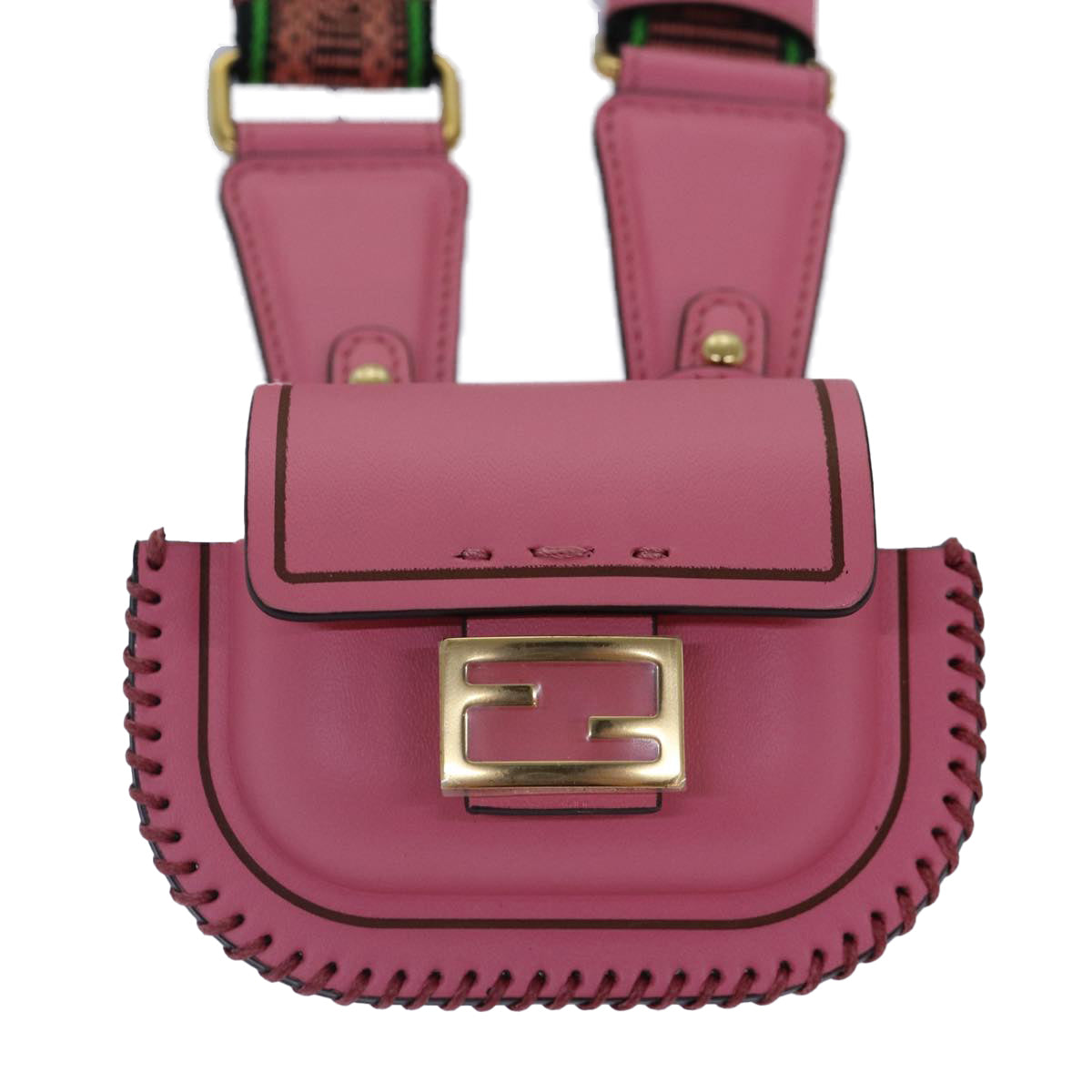 FENDI AirPods Case Pouch Leather Pink 86208