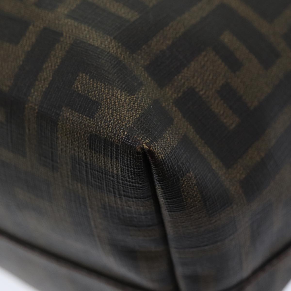 FENDI Zucca Canvas Tote Bag Brown Black gold 86249