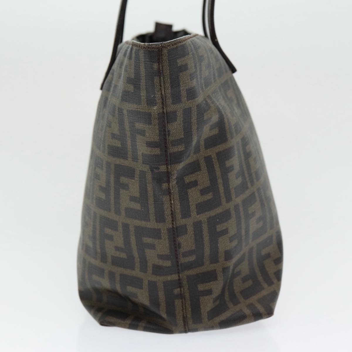 FENDI Zucca Canvas Tote Bag Brown Black gold 86249