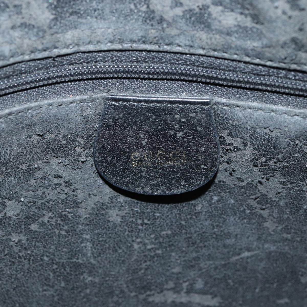 GUCCI Bamboo Hand Bag Leather 2way Black Gold 001 1638 200047 86260
