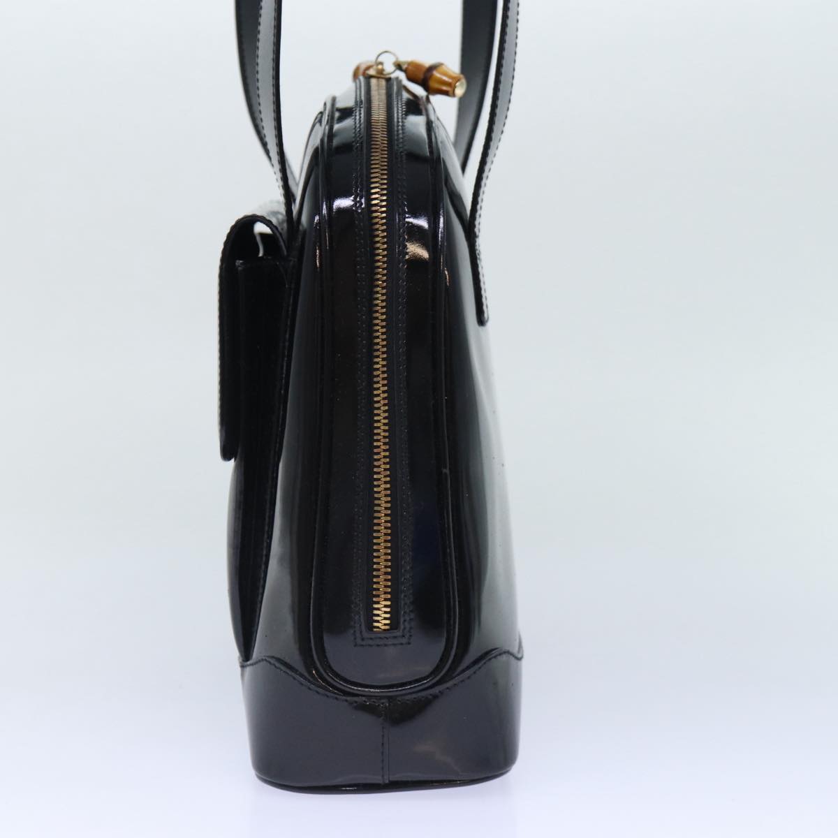 GUCCI Bamboo Backpack Enamel Black Gold 001 1075 1650 0 86335