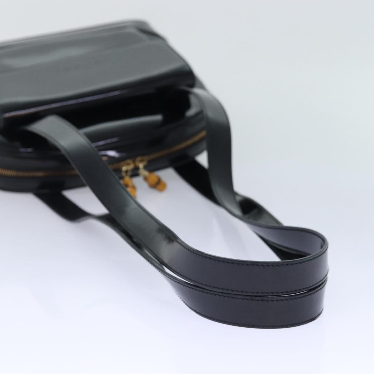 GUCCI Bamboo Backpack Enamel Black Gold 001 1075 1650 0 86335