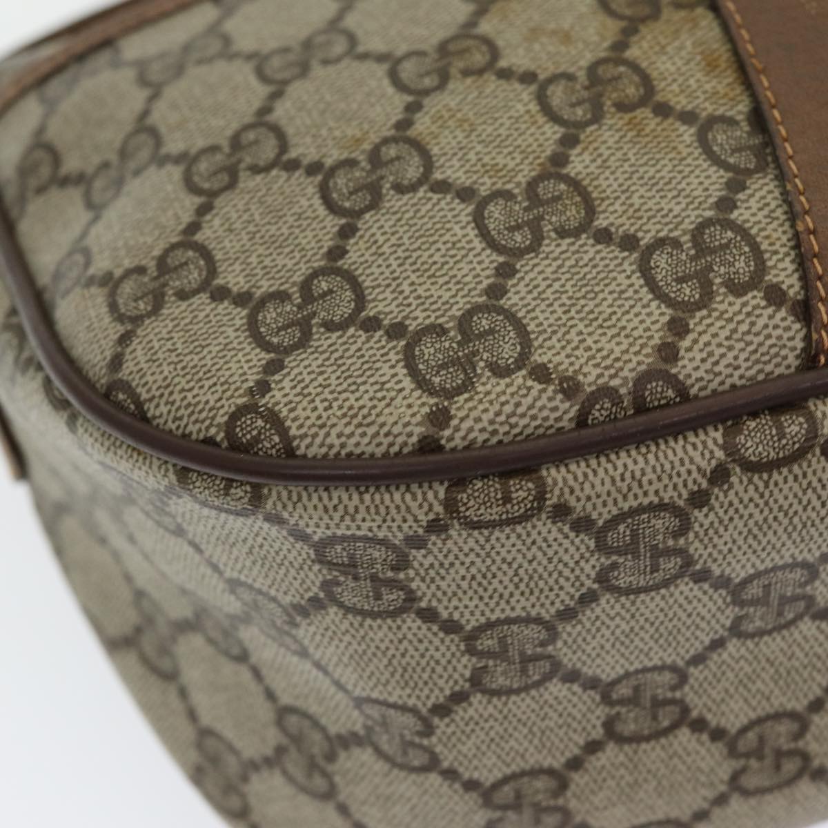 GUCCI GG Canvas Web Sherry Line Shoulder Bag PVC Beige Green Red 86406