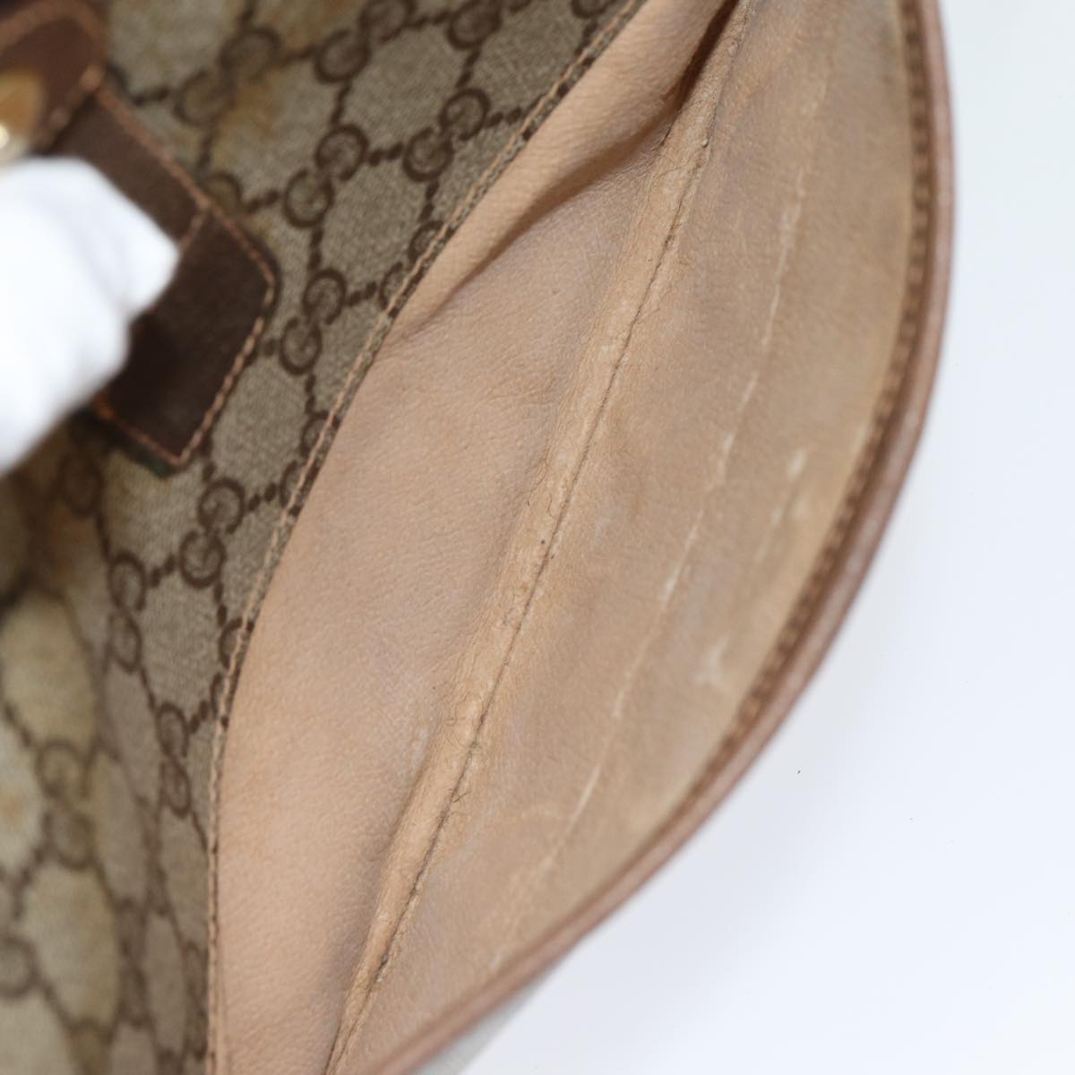 GUCCI GG Canvas Web Sherry Line Shoulder Bag PVC Beige Green Red 86406