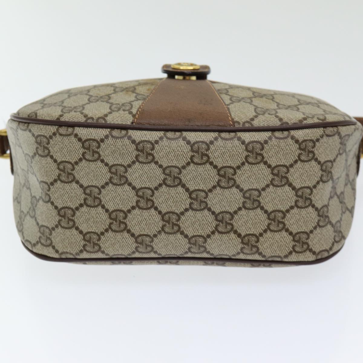 GUCCI GG Canvas Web Sherry Line Shoulder Bag PVC Beige Green Red 86406