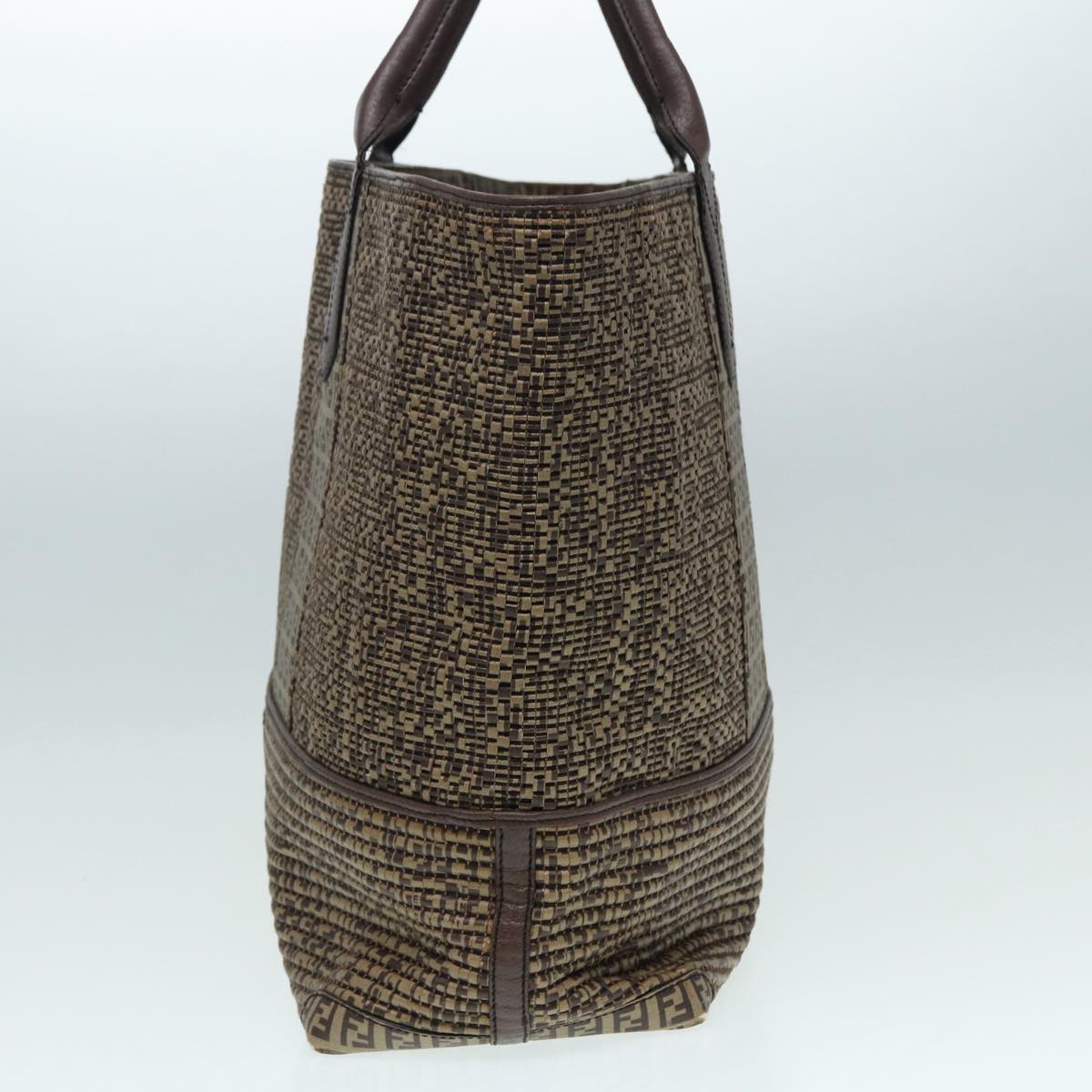 FENDI Zucchino Canvas Hand Bag Brown 86480