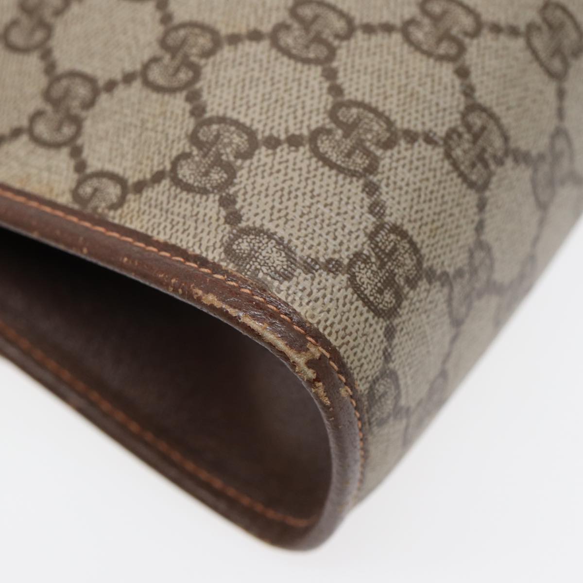 GUCCI GG Supreme Web Sherry Line Clutch Bag Brown 156 01 030 86523