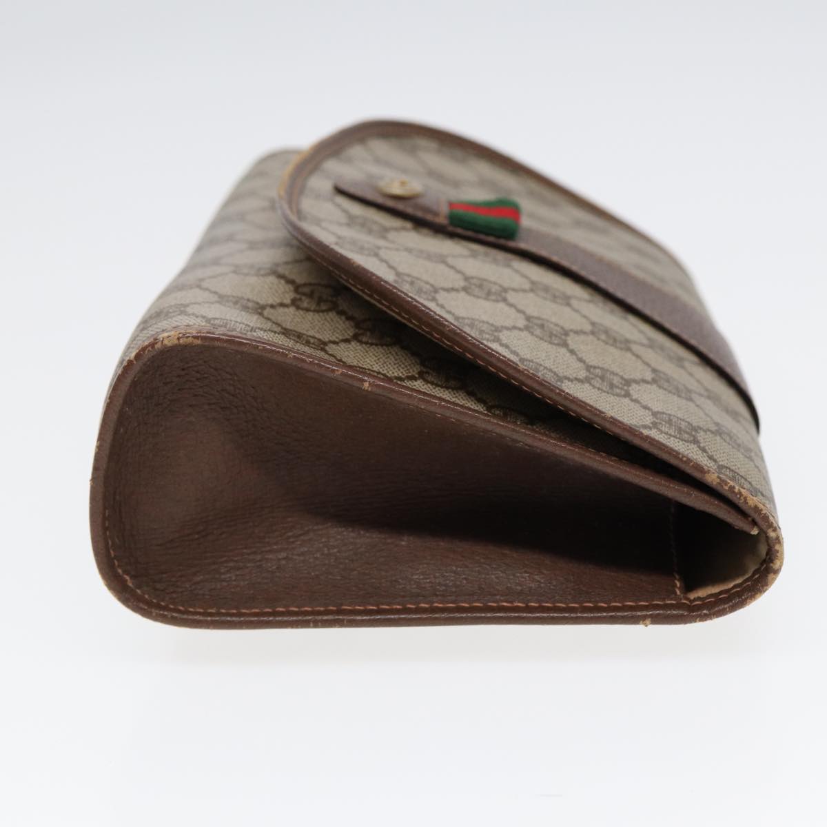 GUCCI GG Supreme Web Sherry Line Clutch Bag Brown 156 01 030 86523