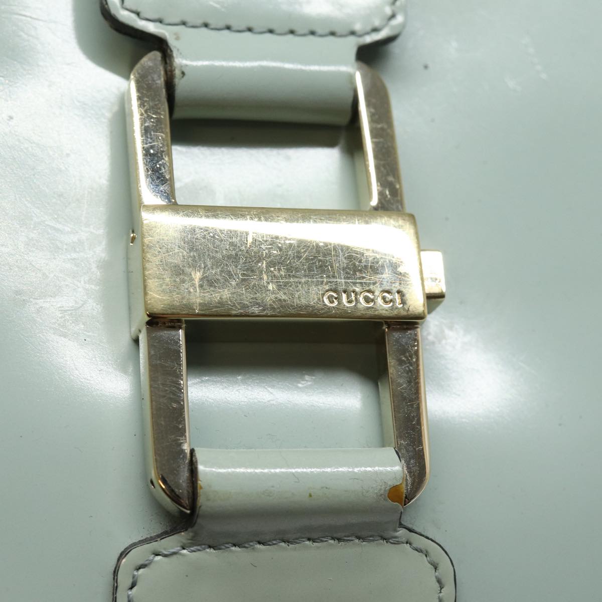 GUCCI Shoulder Bag Enamel Blue Gold 001 4150 86524