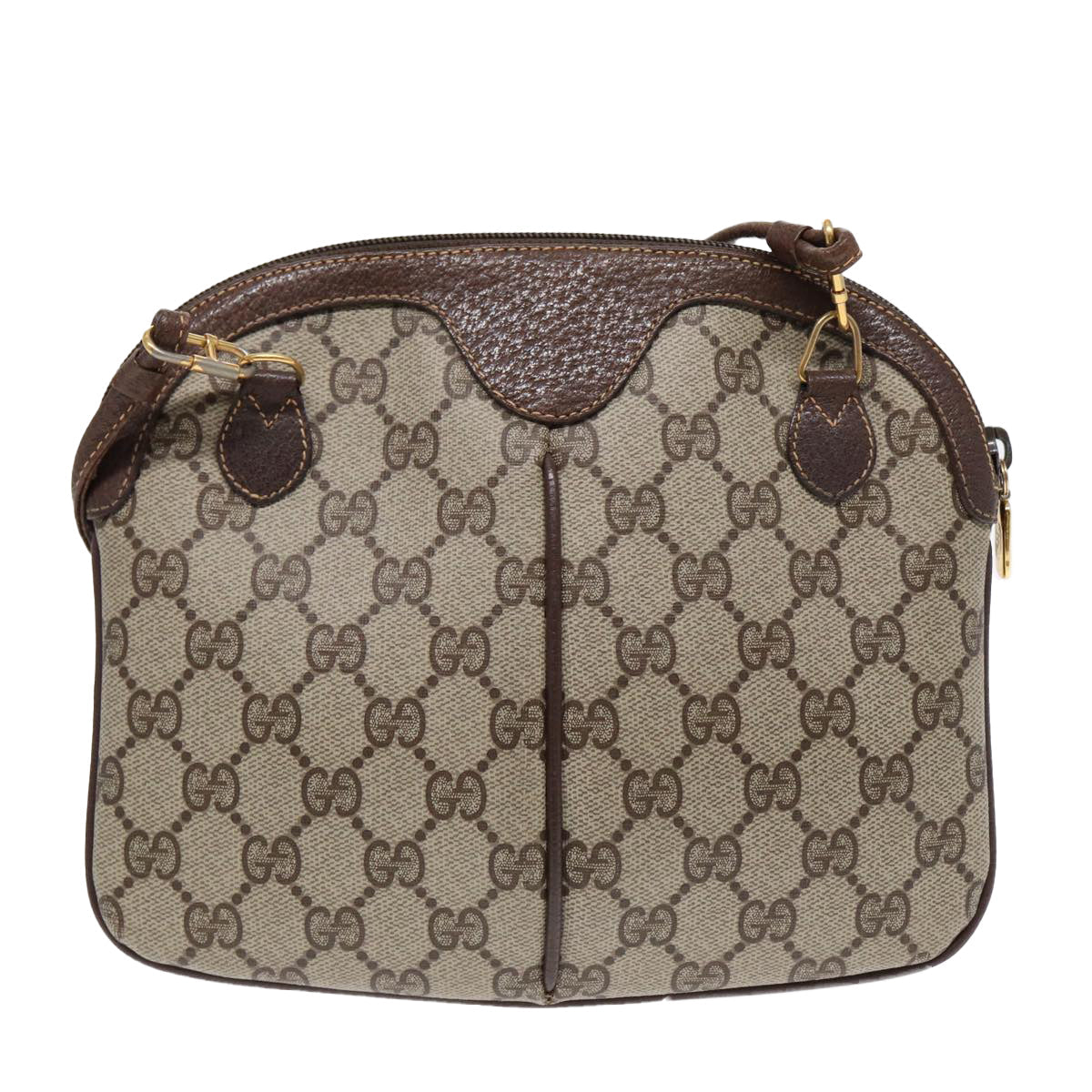 GUCCI GG Supreme Web Sherry Line Shoulder Bag PVC Beige Gold 86551