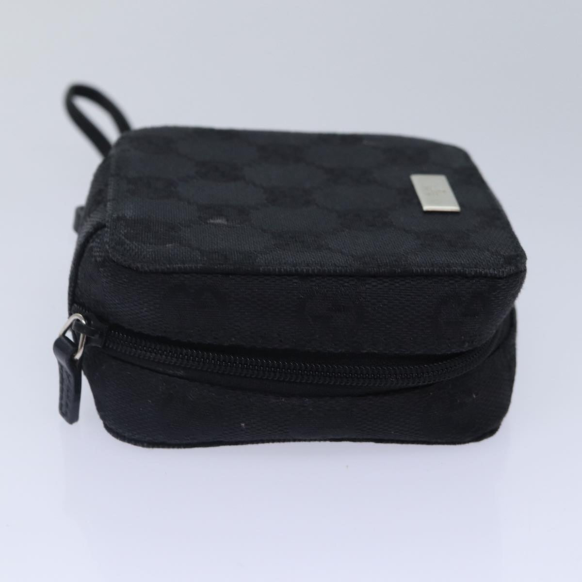 GUCCI GG Canvas Pouch Black Silver 039 1094 86678