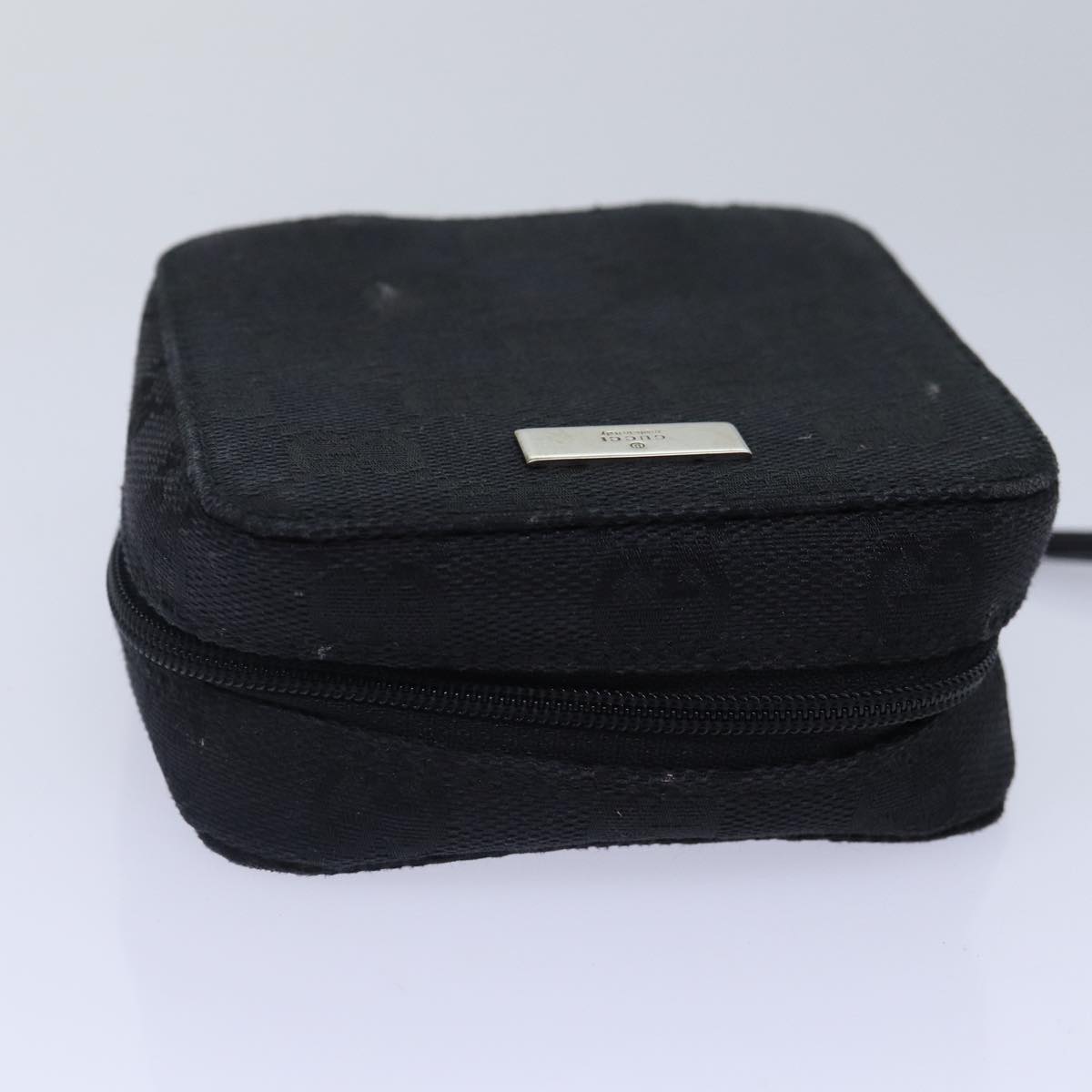 GUCCI GG Canvas Pouch Black Silver 039 1094 86678