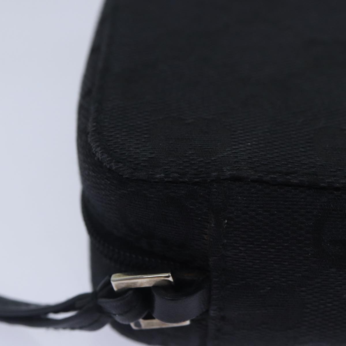 GUCCI GG Canvas Pouch Black Silver 039 1094 86678
