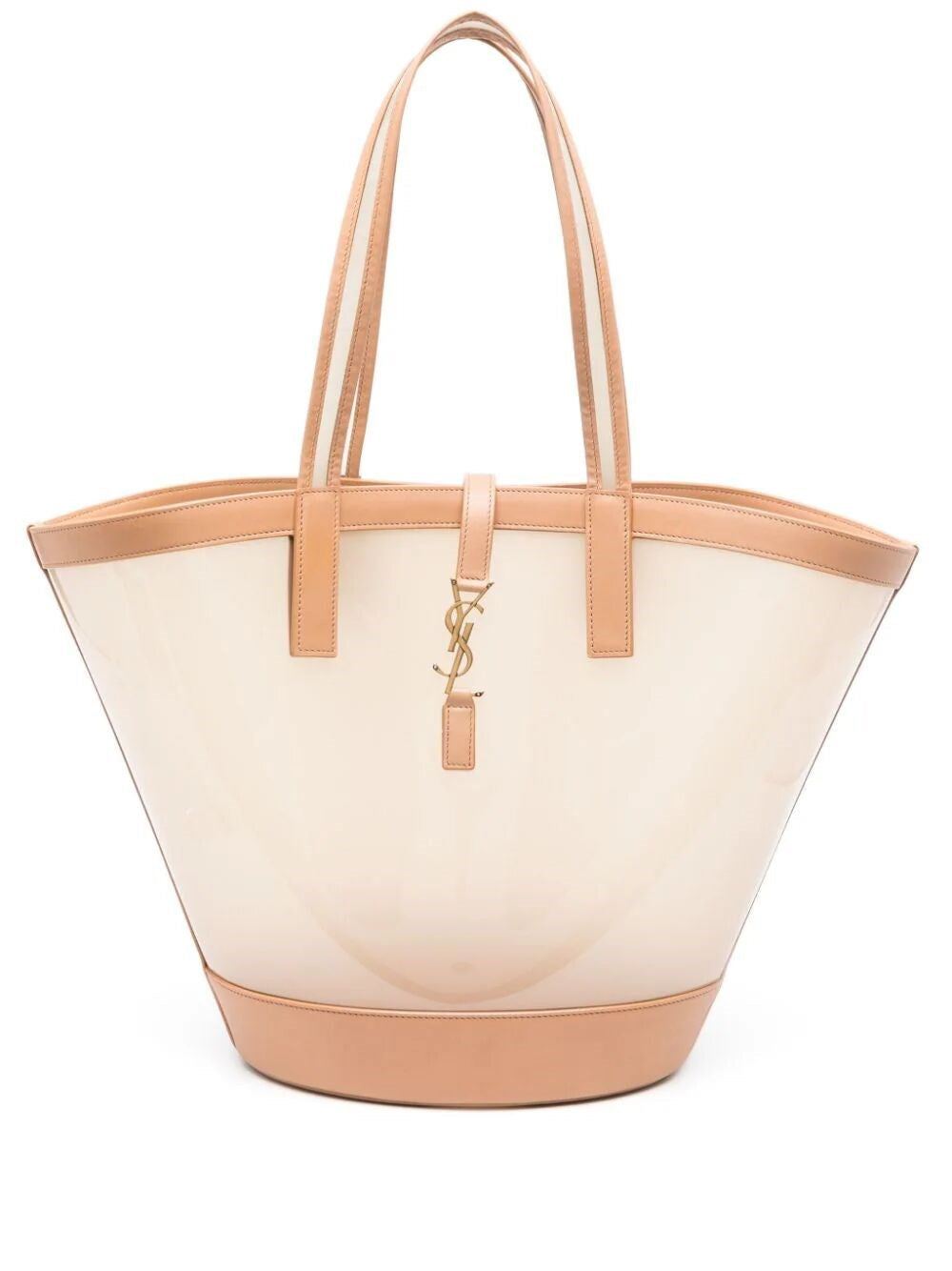Saint Laurent Women Panier Medium In Vinyl And Vegetable-Tanned Leather