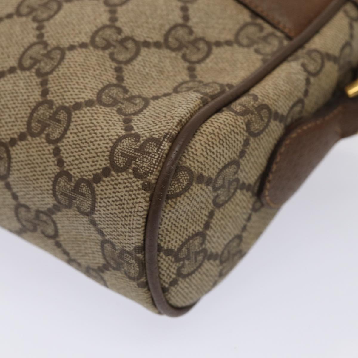 GUCCI GG Supreme Web Sherry Line Shoulder Bag Beige Gold 98 02 004 86829