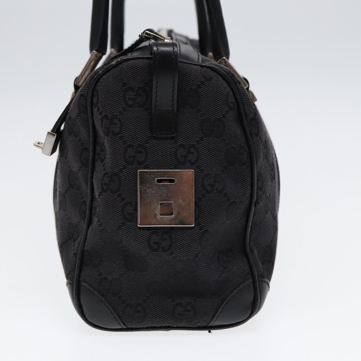 GUCCI GG Canvas Hand Bag Black Silver 000 0851 86898
