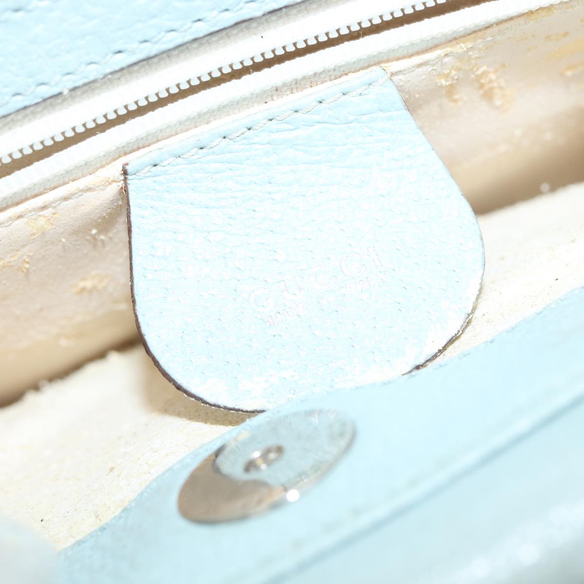 GUCCI Hand Bag Leather Light Blue 002 1118 0463 86903