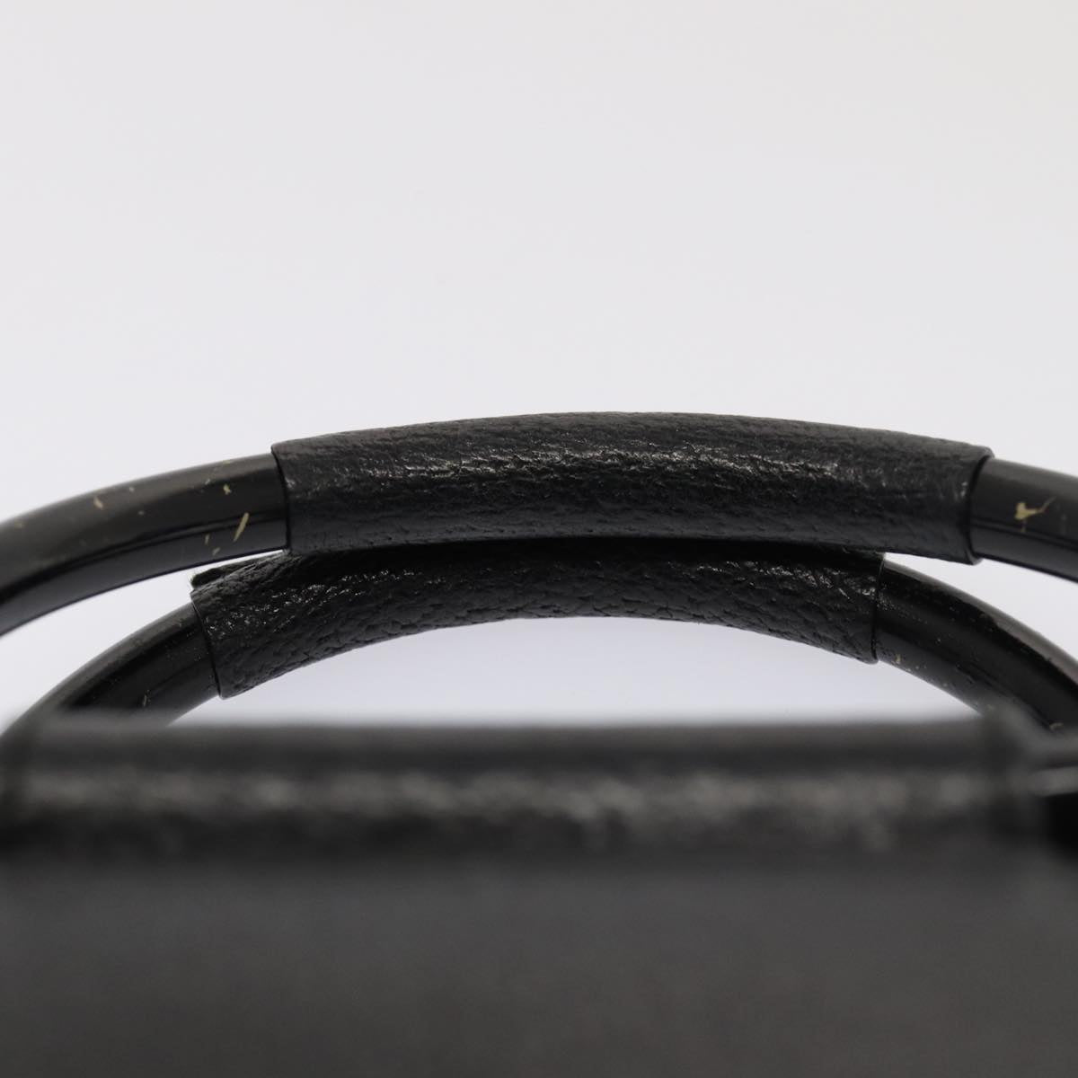 GUCCI Hand Bag Leather Black Silver 0021118 86904