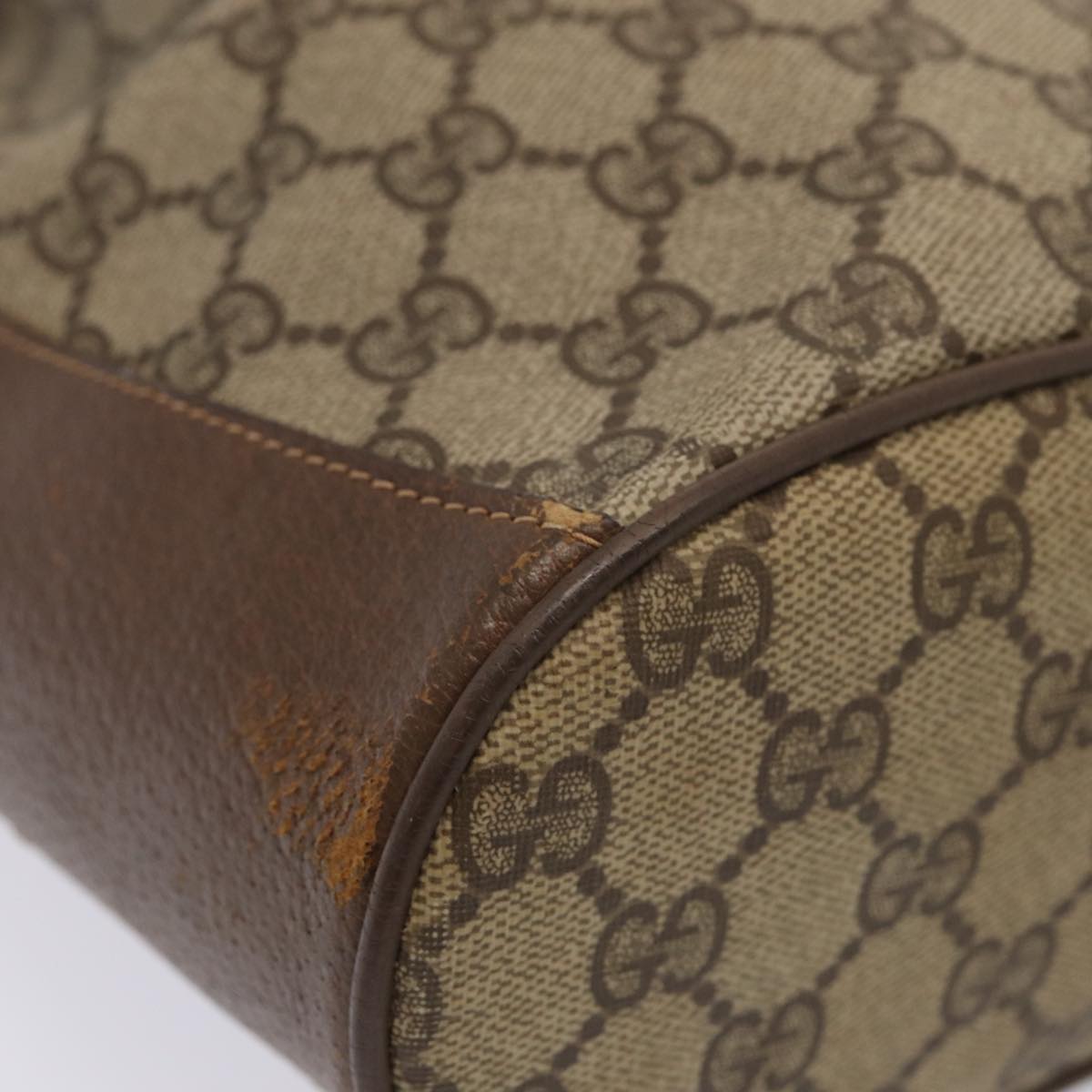 GUCCI GG Supreme Web Sherry Line Shoulder Bag Beige Gold 41 02 034 86914
