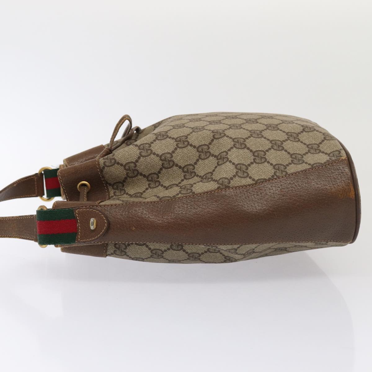 GUCCI GG Supreme Web Sherry Line Shoulder Bag Beige Gold 41 02 034 86914