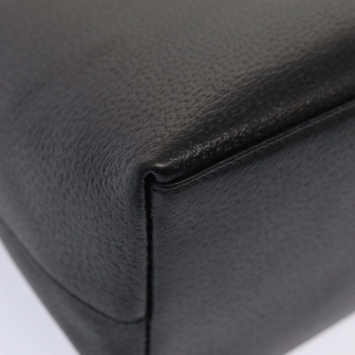 GUCCI Bamboo Shoulder Bag Leather Black Gold 86931